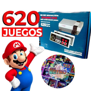 CONSOLA RETRO CON 620 JUEGOS Y 2 MANDOS