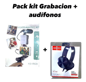 PACK KIT DE GRABACIÓN + AUDÍFONOS